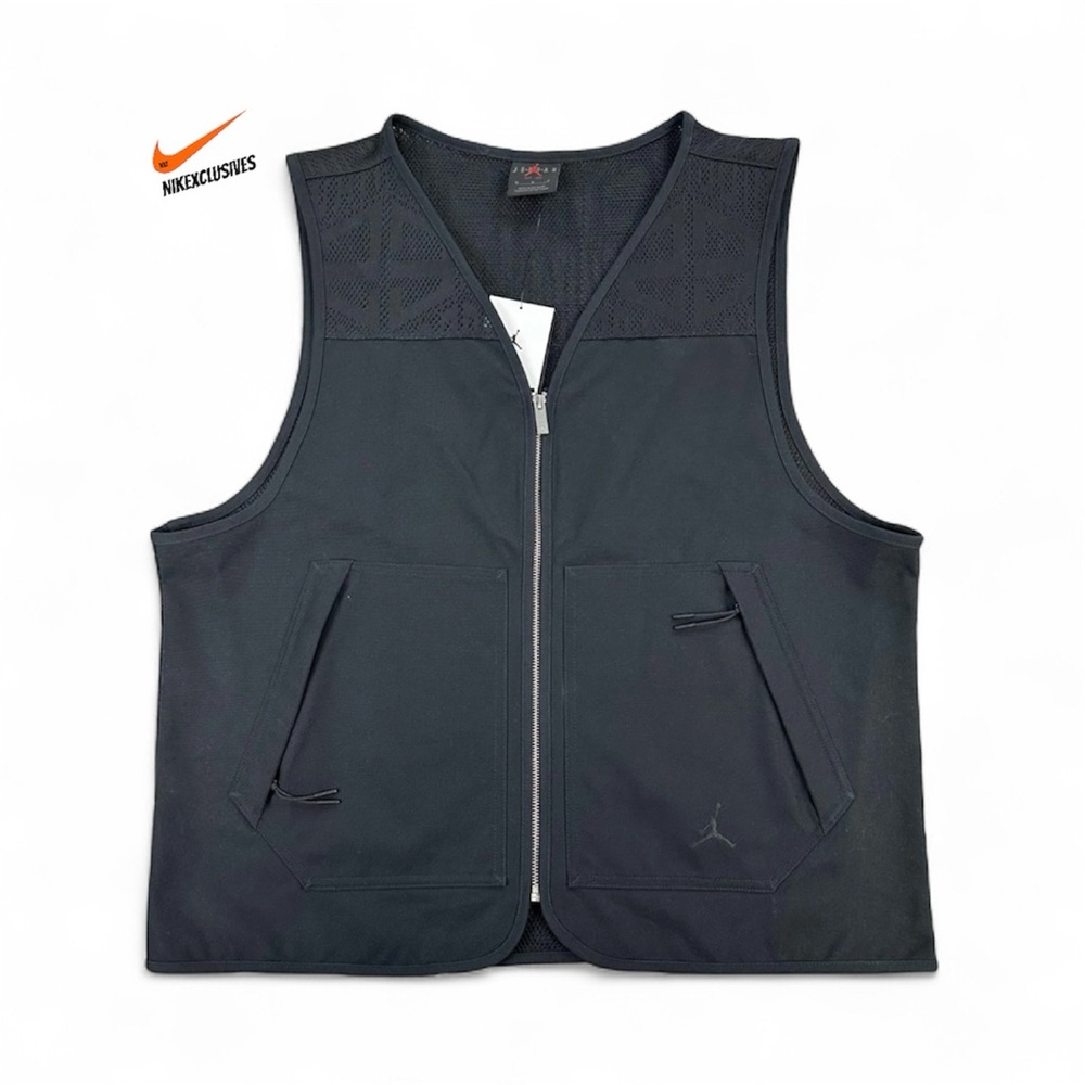 Nike Air Jordan Gilet Full Zip Utility Vest Black HF9327-010 Designer fashion